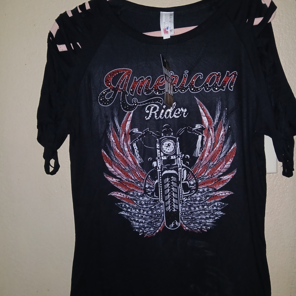 American Rider Black Short Sleeve Tee